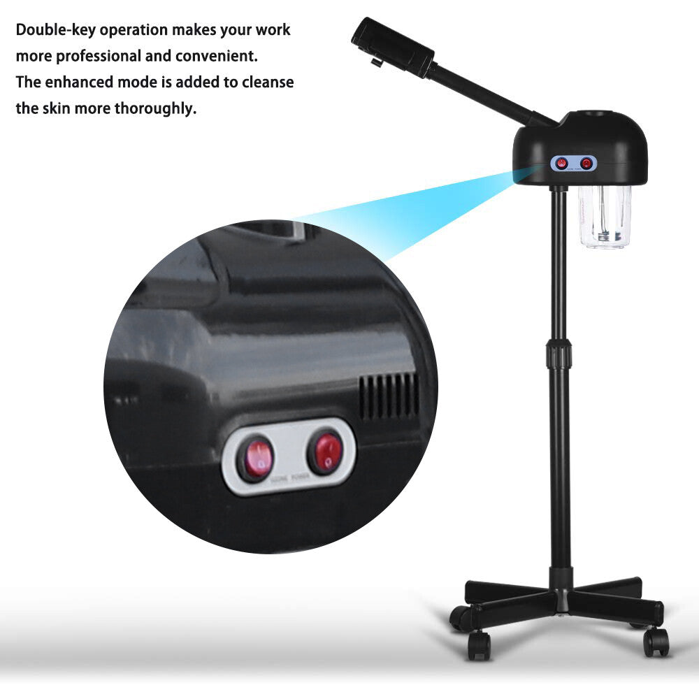 2-in-1 Facial Steamer with Ozone - 800W Professional Spa