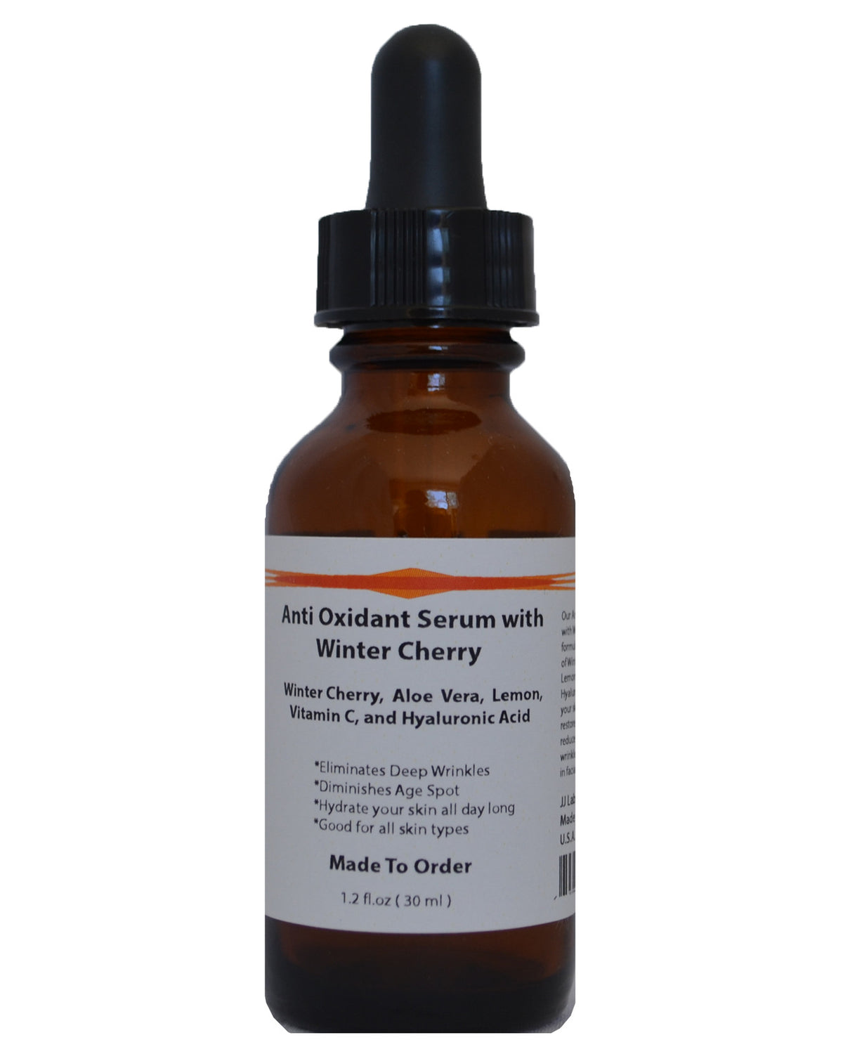 Anti-Oxidant Face Serum with Winter Cherry Aloe Vera Lemon Vitamin C Hyaluronic Acid