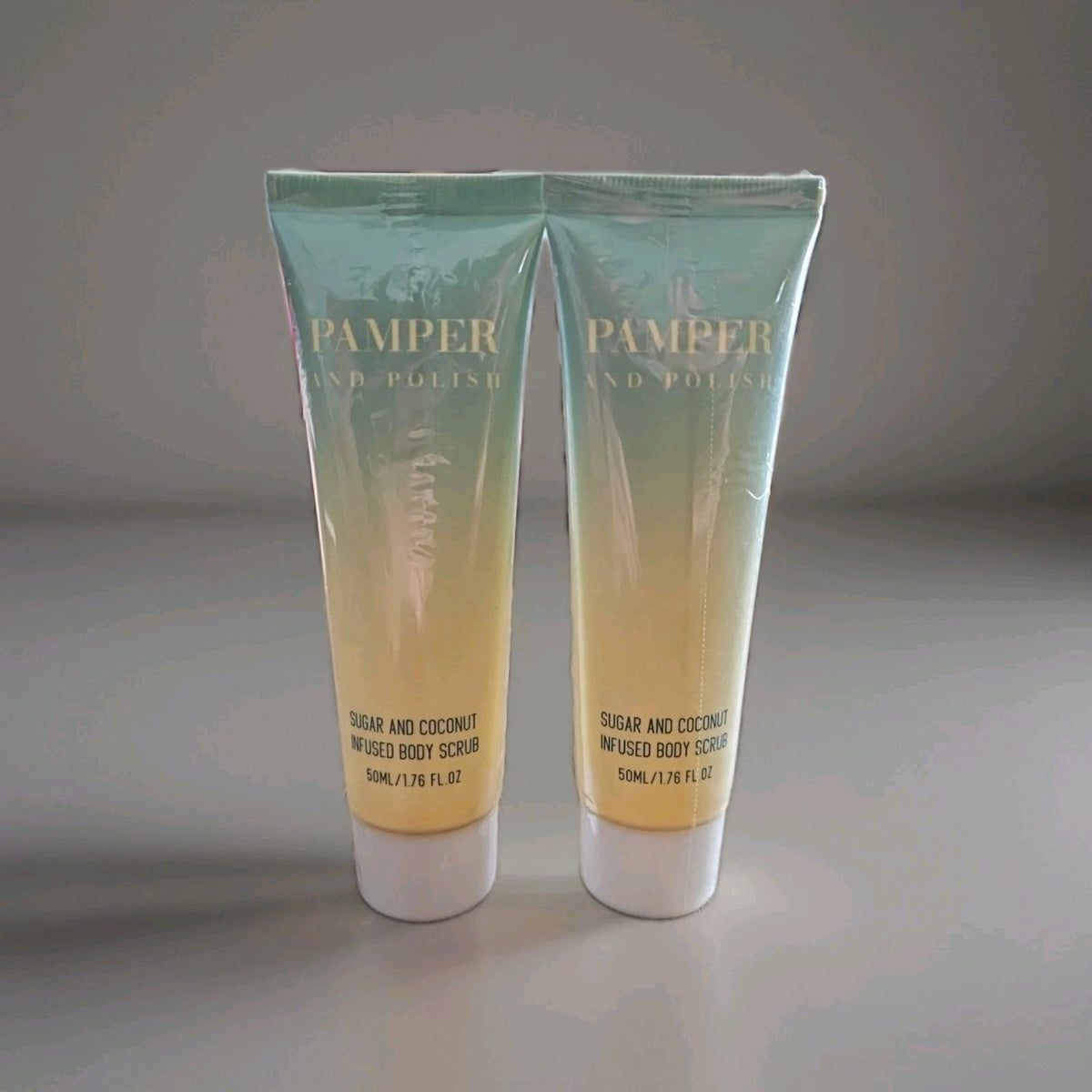 2X NEW PAMPER + POLISH Sugar and Coconut Infused Body Scrub 1.76