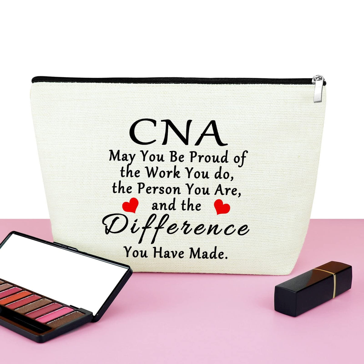 3-Piece CNA Makeup Bag Set - Travel Cosmetic & Toiletry Organizer for Nurses