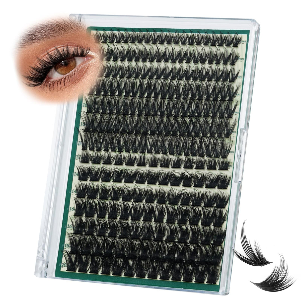 D Curl Spiky Manga Lash Clusters 12-20mm False Eyelashes for Dramatic Anime Look