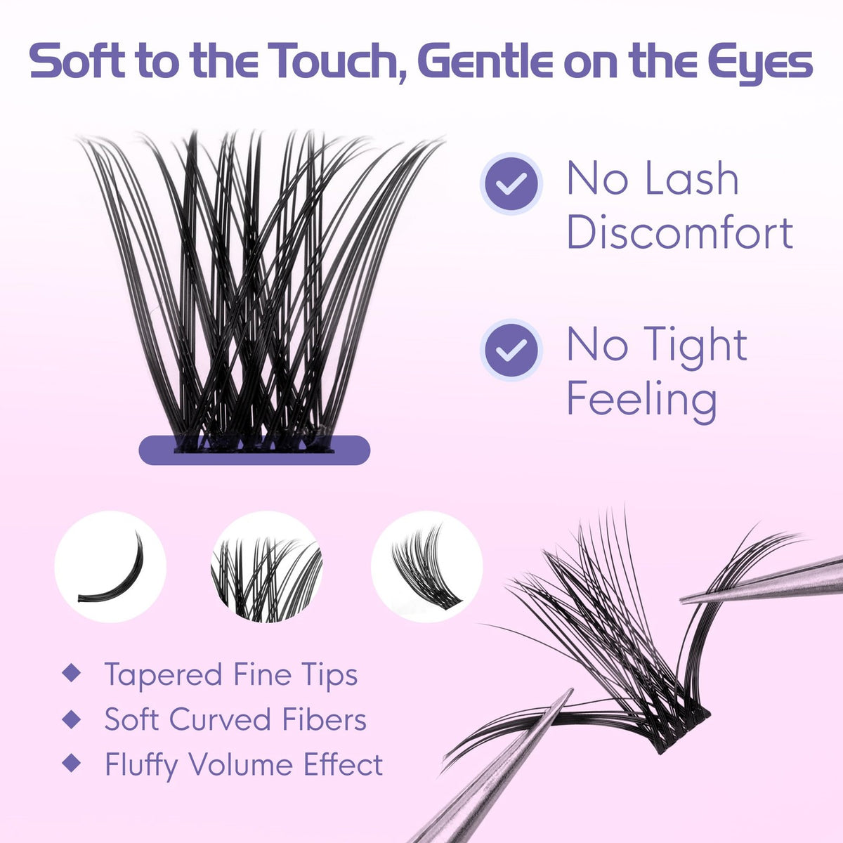 Eyelash Clusters Kit with 700 Faux Lashes & Tools - Natural & Glam Styles