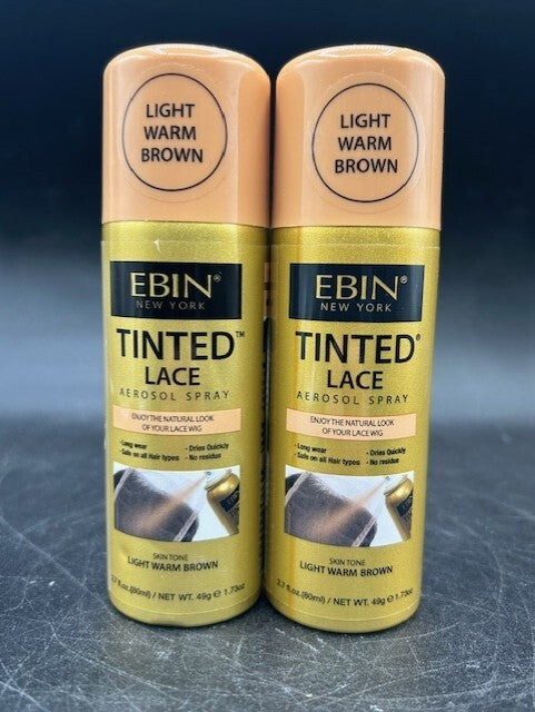 Lot of 2 Tinted Lace Hair Spray Light Warm Brown 2.7oz Long Wear