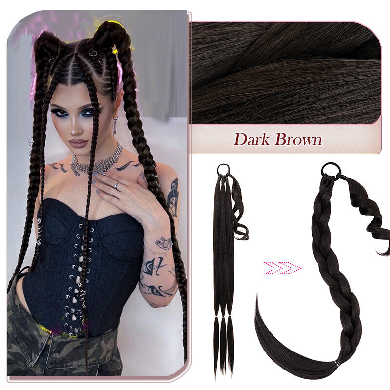34-Inch Thick Braiding Hair Extensions for Ponytail Wraps - Multiple Colors