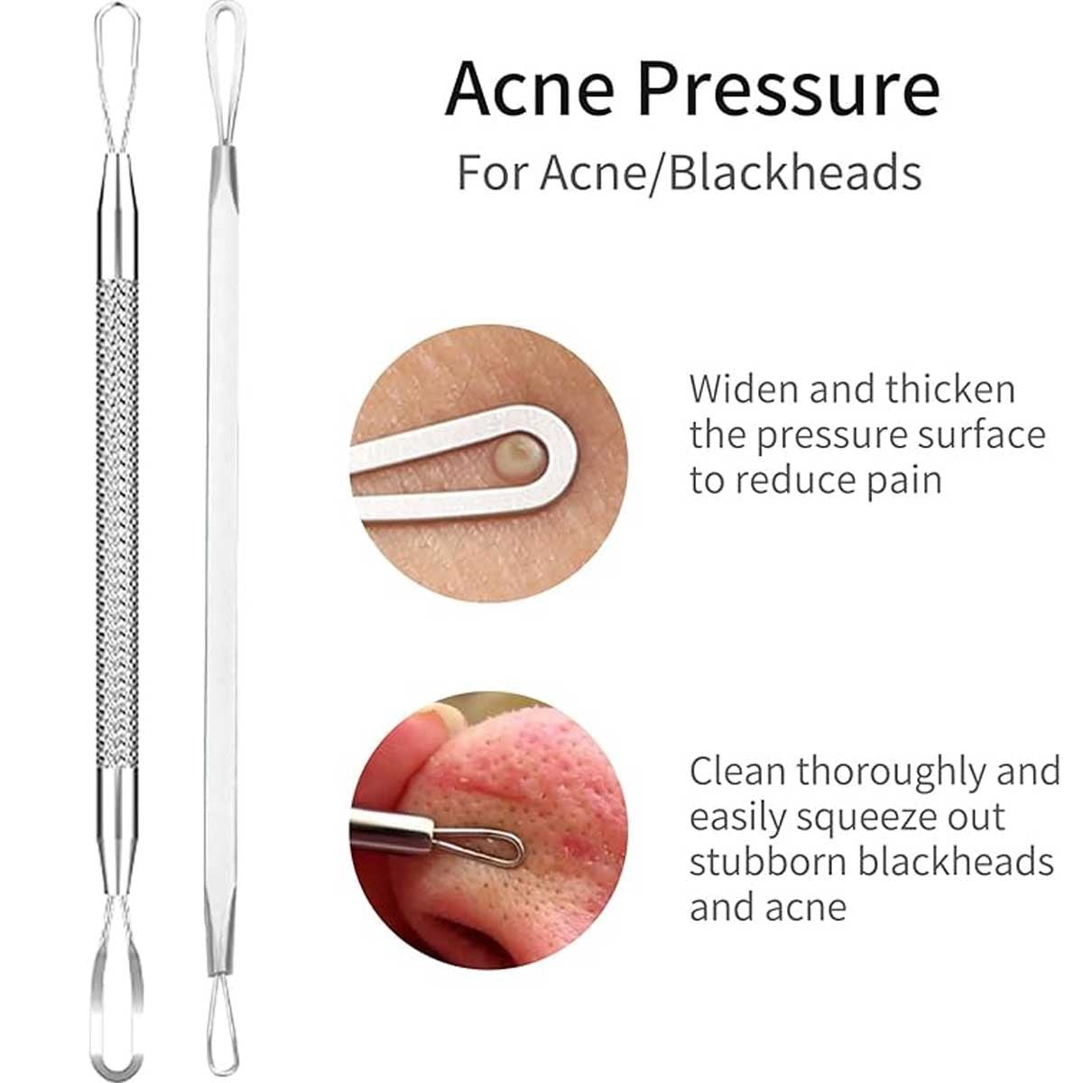 Blackhead Removal Tool Set - 9-Piece Acne Pimple Extractor Kit with Leather Case