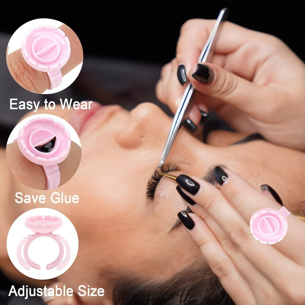 Disposable Eyelash Extension Glue Rings - 400PCS Lash Adhesive Holders for Professional & DIY Use