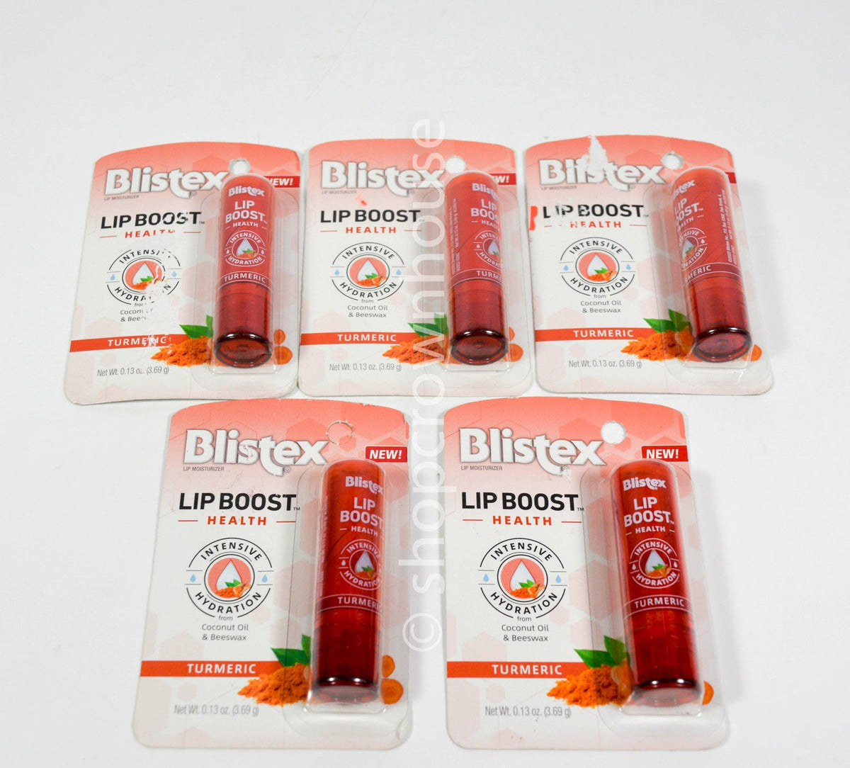 Hydrating Lip Balm Set - Turmeric Coconut Beeswax 5 Pack