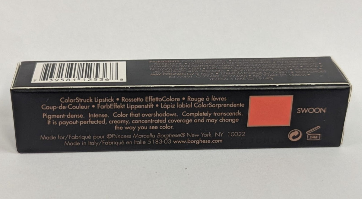 Borghese Lipstick Swoon - Eclipse Colorstruck 0.13oz Lip Color