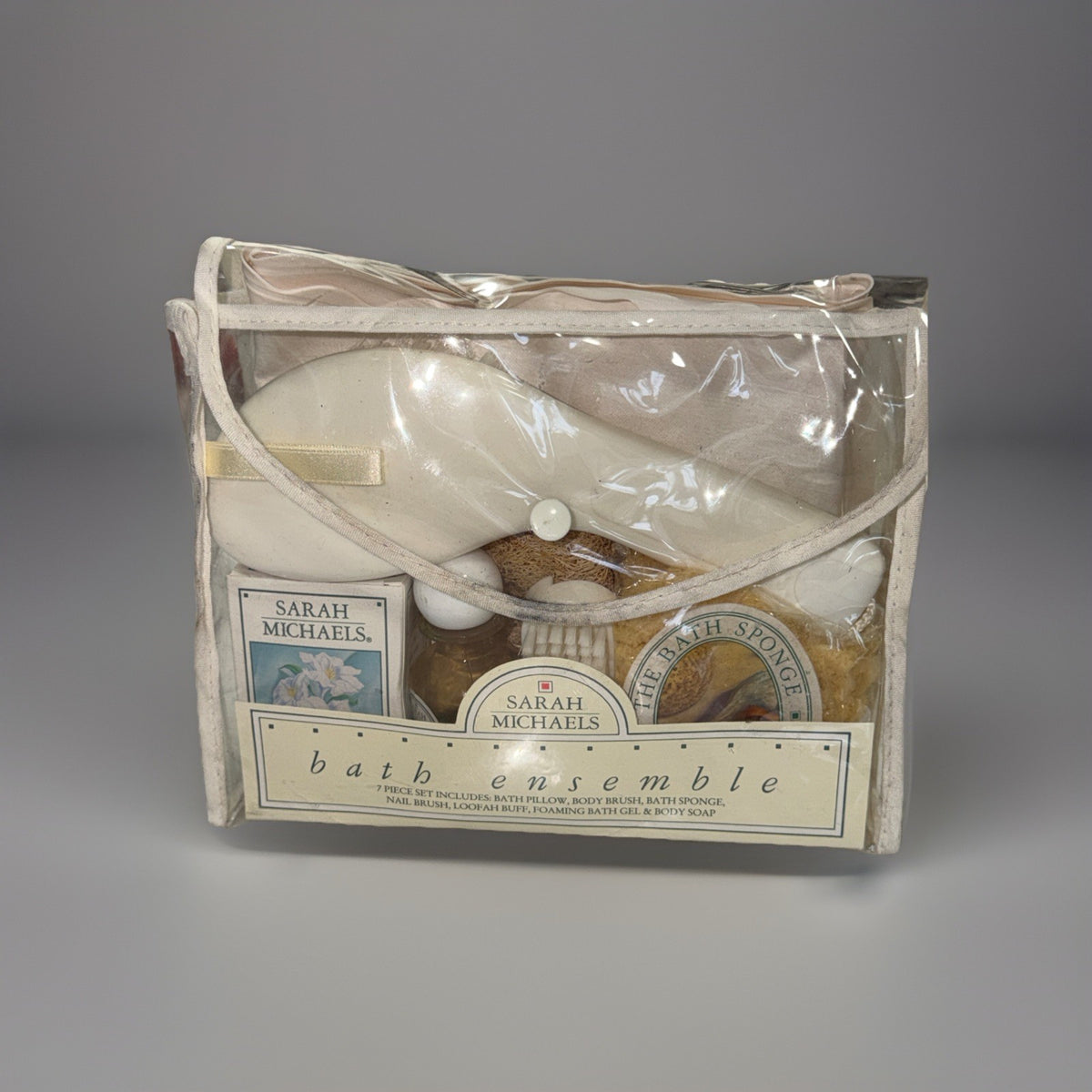 7-Piece Bath Ensemble with Clear Travel Bag - Sarah Michaels