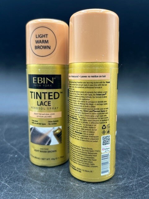 Lot of 2 Tinted Lace Hair Spray Light Warm Brown 2.7oz Long Wear
