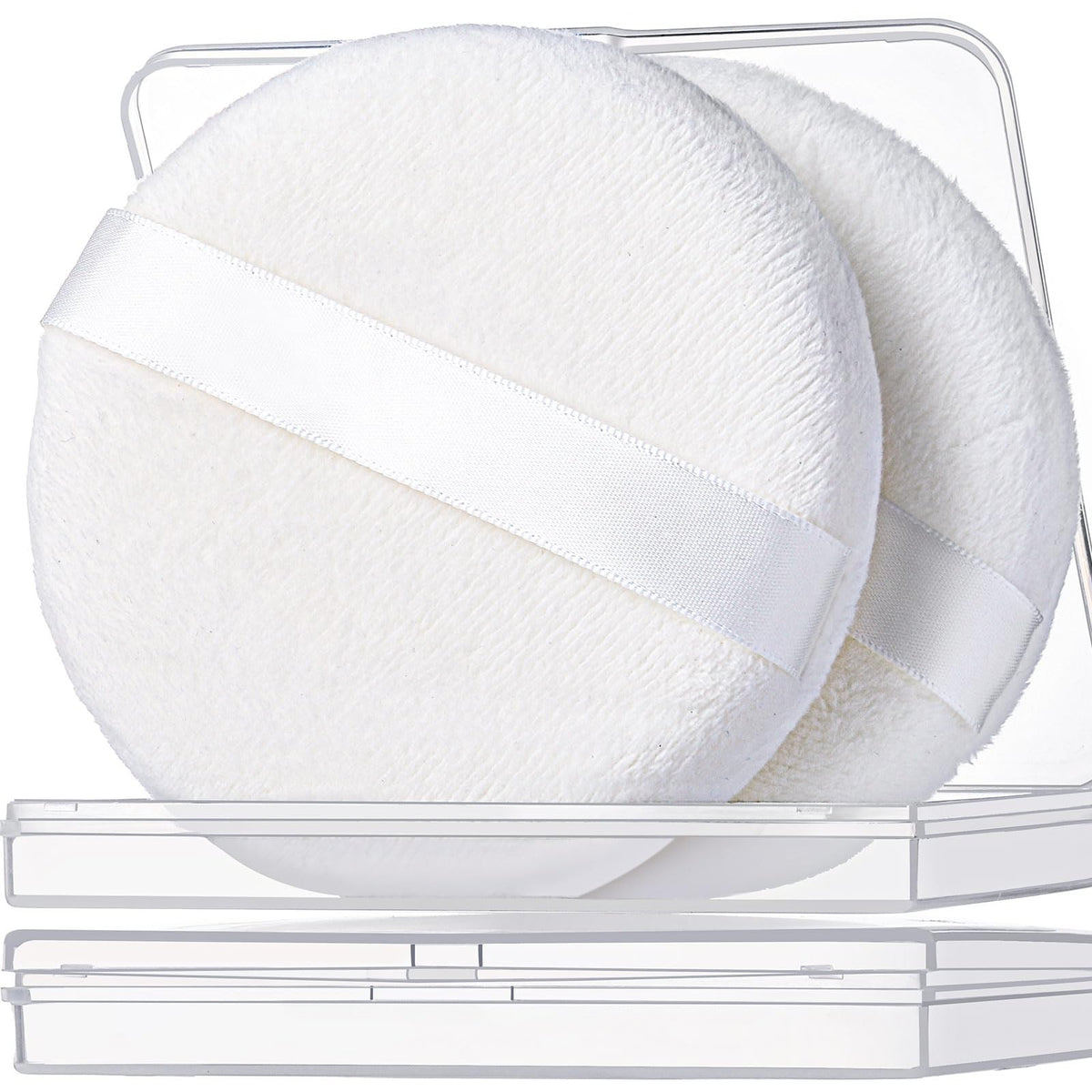 Large Powder Puff for Body Powder - 4.13 Inch Pack of 2 with Storage Box