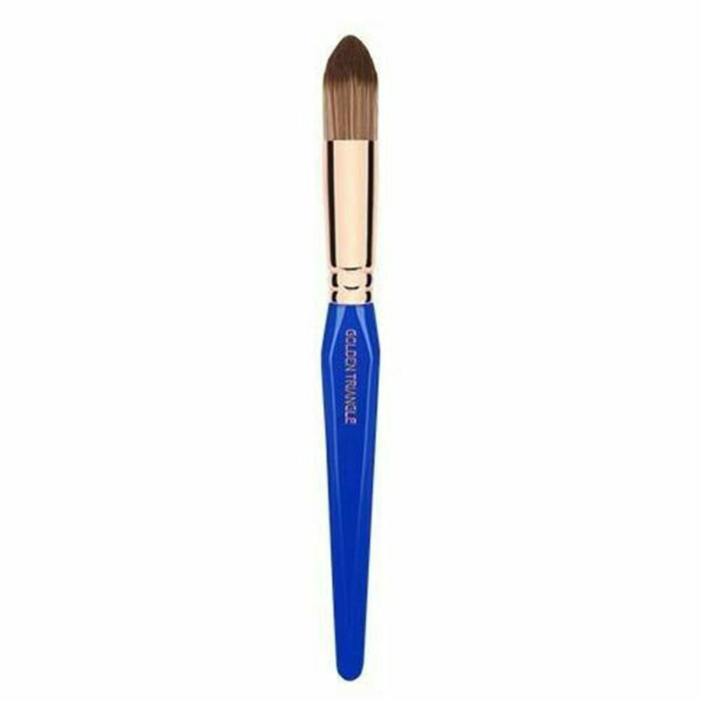 Pointed Foundation Makeup Brush - Vegan Synthetic Bristles, Rose Gold Ferrule
