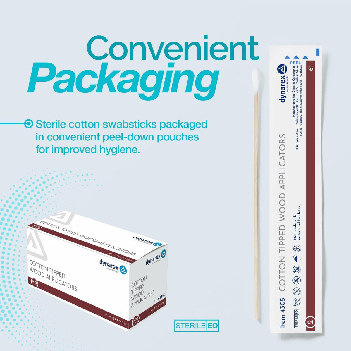 Sterile Cotton Tipped Wood Applicators 6 Inches for Wound Care & Medical Use
