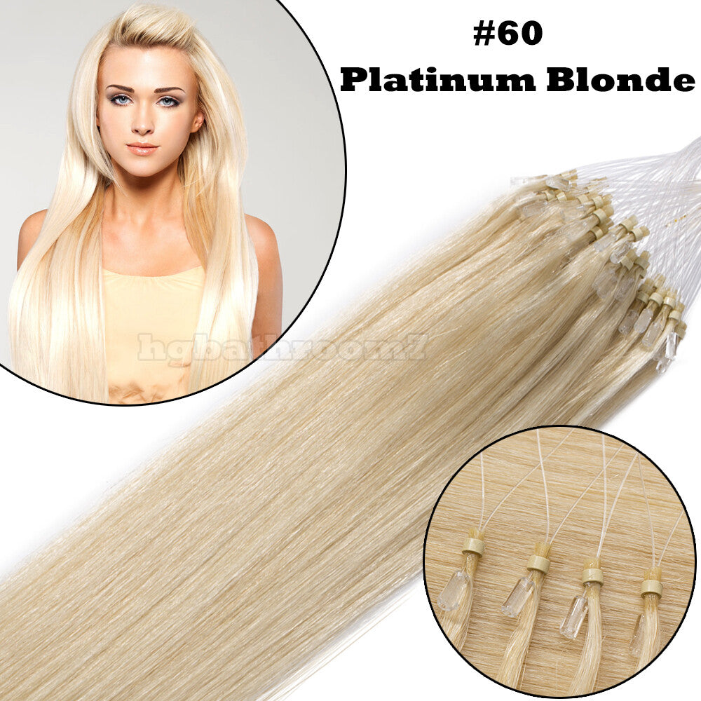 Micro Ring Hair Extensions - Remy Human Hair, Straight, Multiple Lengths & Colors