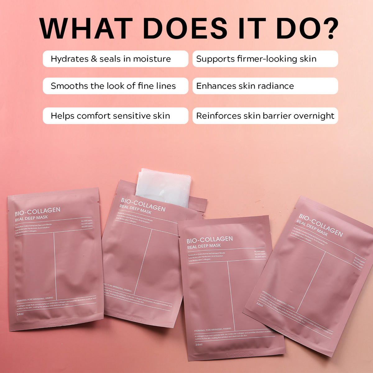 Bio-Collagen Deep Facial Lifting Mask - Pack of 8
