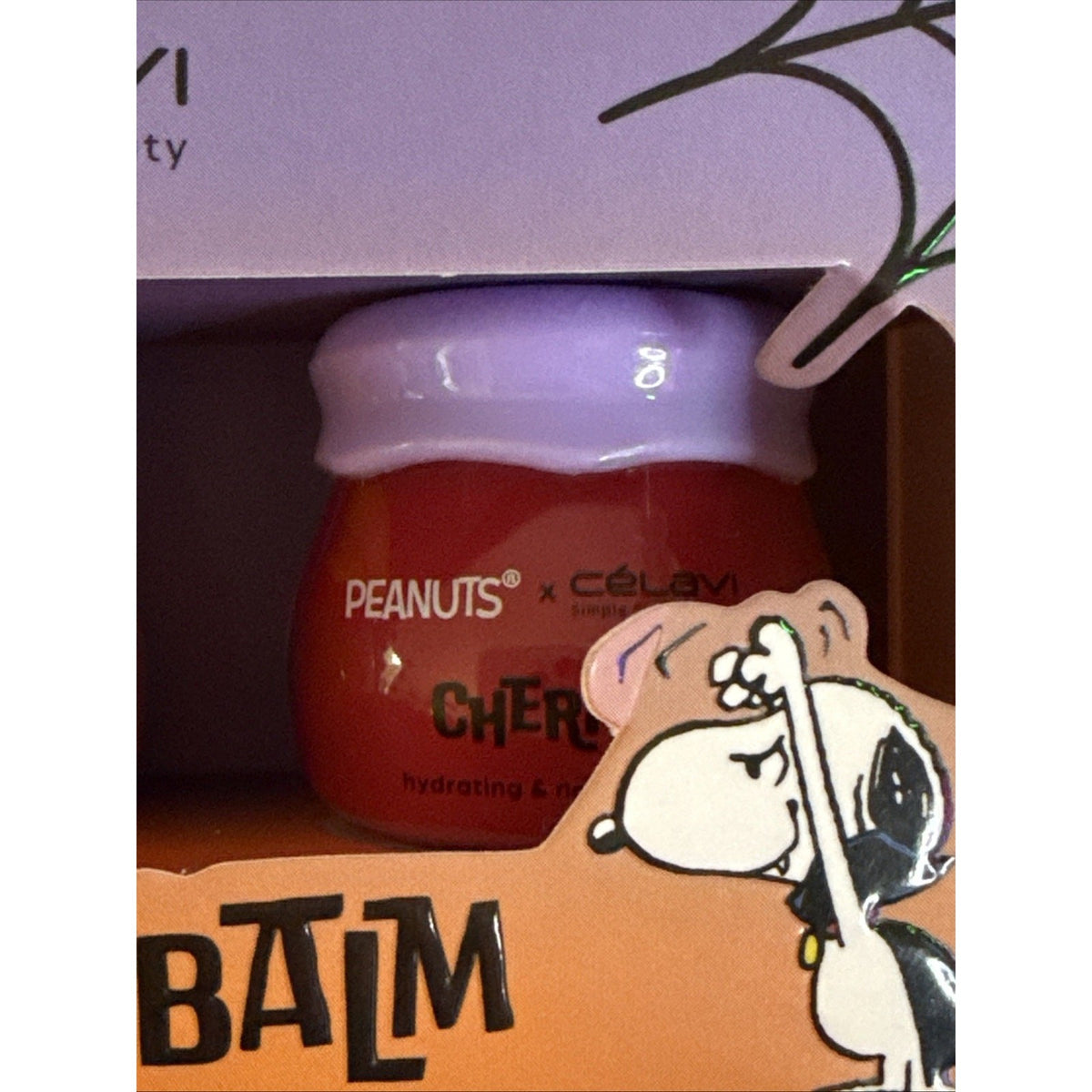 Lip Balm Oil Set with Cherry and Rose Flavors - Snoopy Halloween Boo-Licious 3 Piece