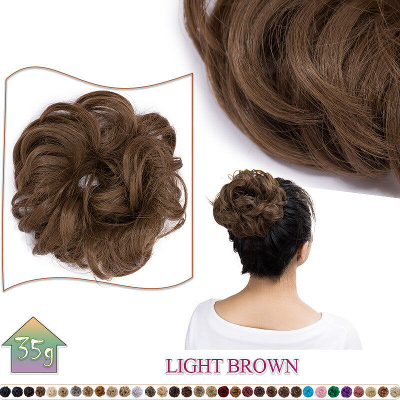Curly Messy Bun Hair Extension Scrunchie Natural Updo Thick Human Hair