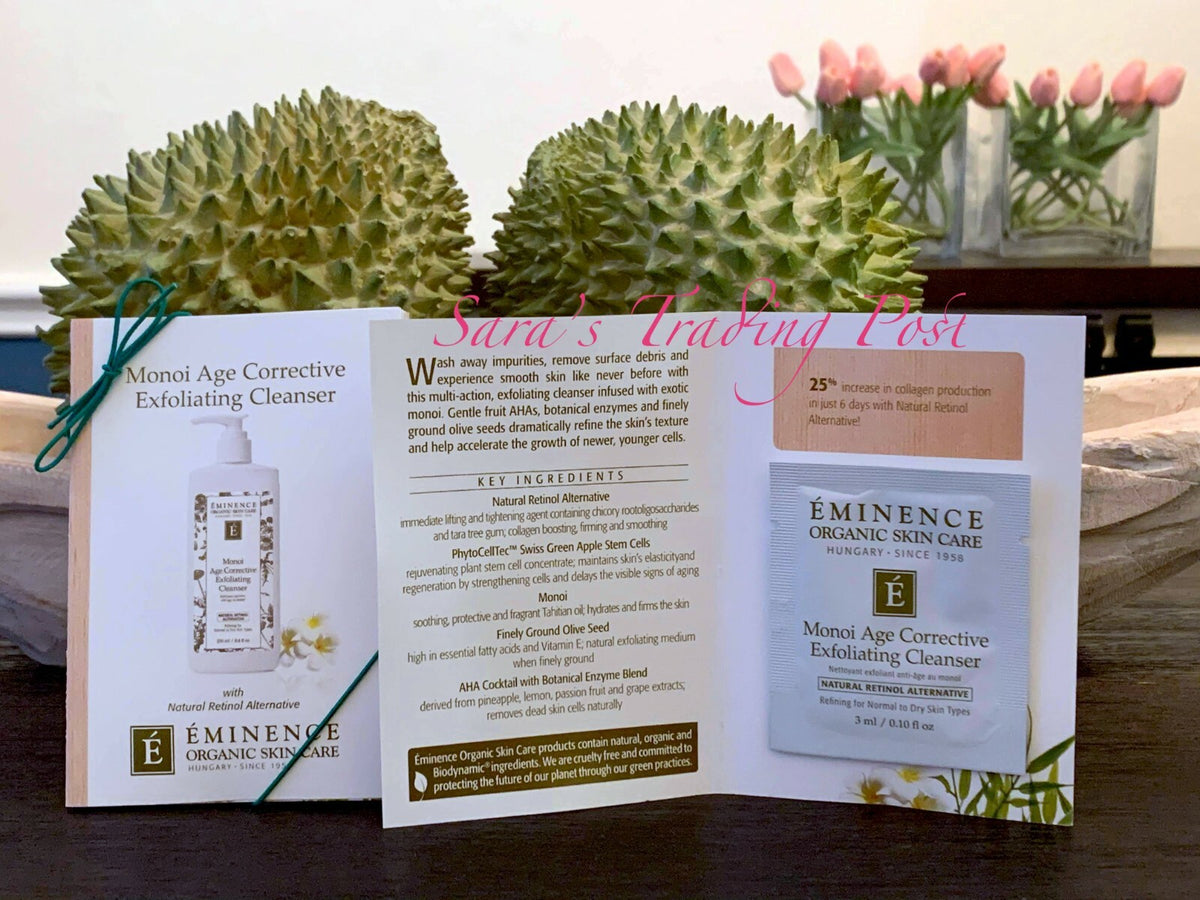 12 Eminence Monoi Age Corrective Exfoliating CLEANSER Card Samples