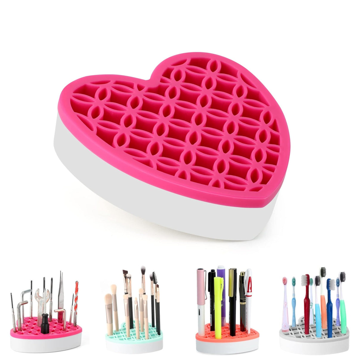 Silicone Makeup Brush Holder Cosmetic Organizer Desk Pen Pouch