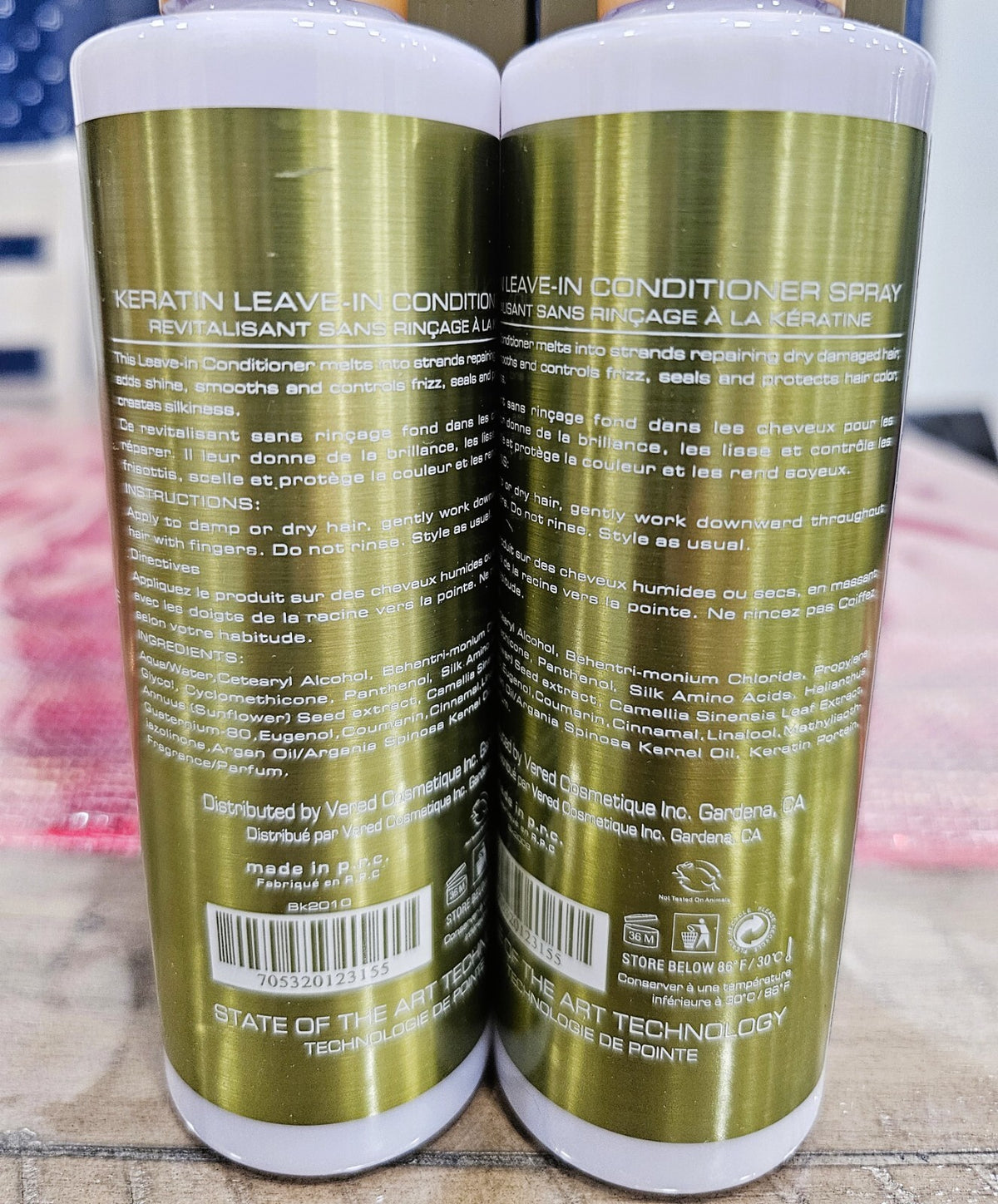 Bio Keratin Leave-In Conditioner Spray for Damaged Colored Hair Set of 2 - 17 oz