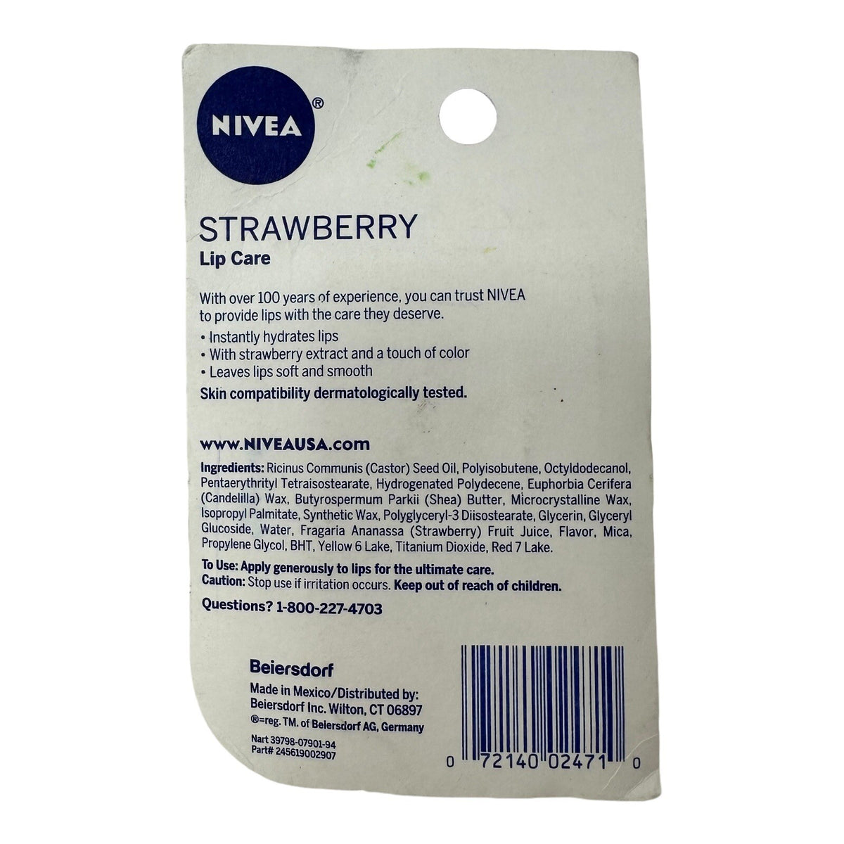 Nivea Strawberry Lip Balm Set - Tinted Scented Moisturizing Lip Care, 4 Pack