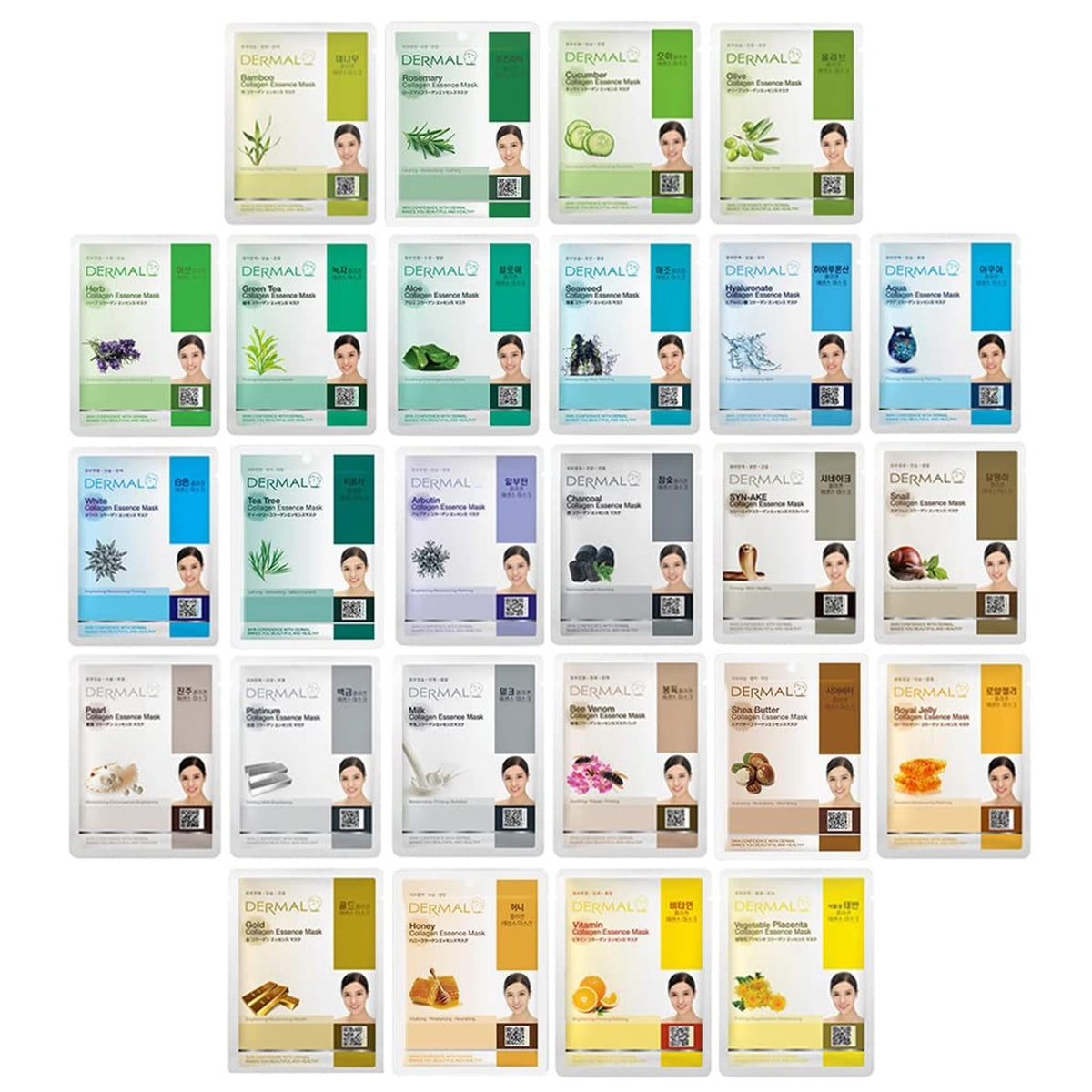 Collagen Sheet Mask Variety Pack - 26 Masks