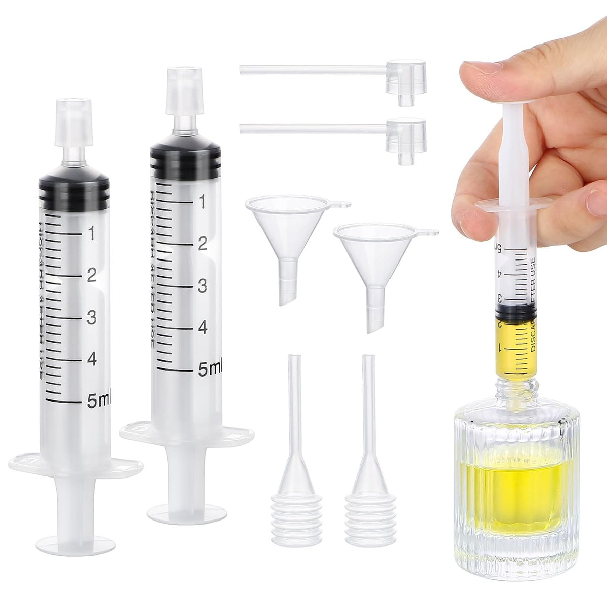 Perfume Refill Kit 8-Piece Clear Plastic Dispenser Set Funnels Droppers