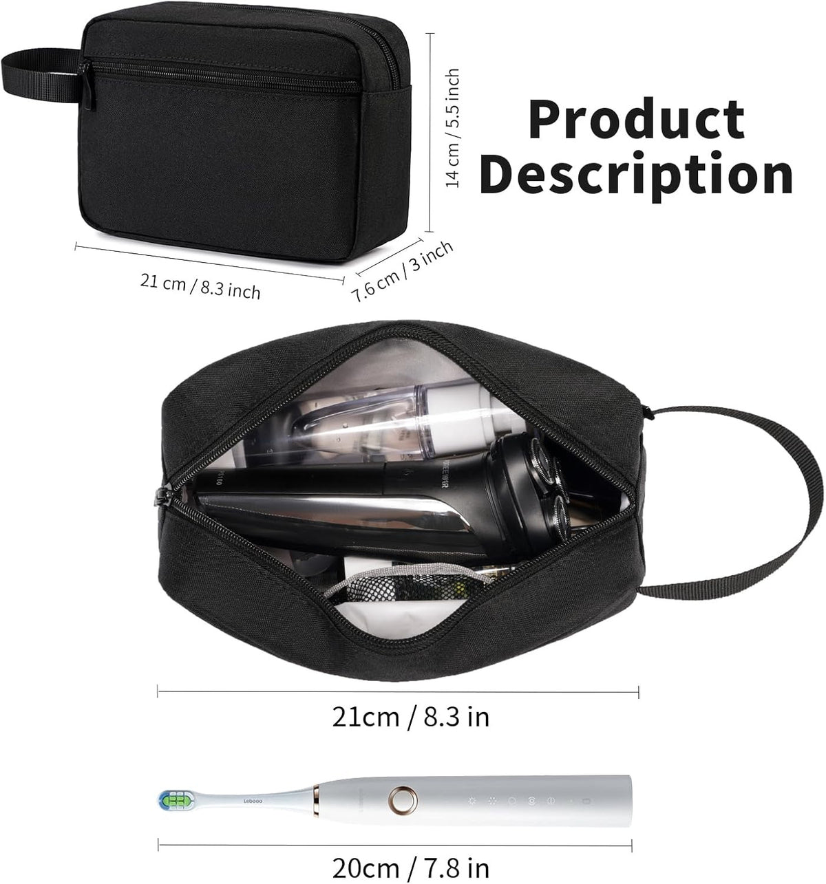 Travel Toiletry Bag Small Cosmetic Organizer Water-Resistant Hanging Case
