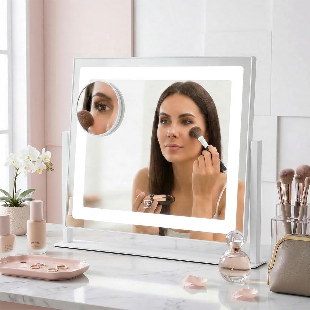 Lighted Makeup Vanity Mirror with Touch Control, 12x16 Inches
