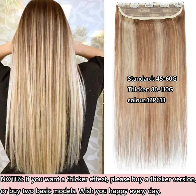 Invisible Clip-In Hair Extensions 100% Remy Human Hair - Full Head 16 Inches