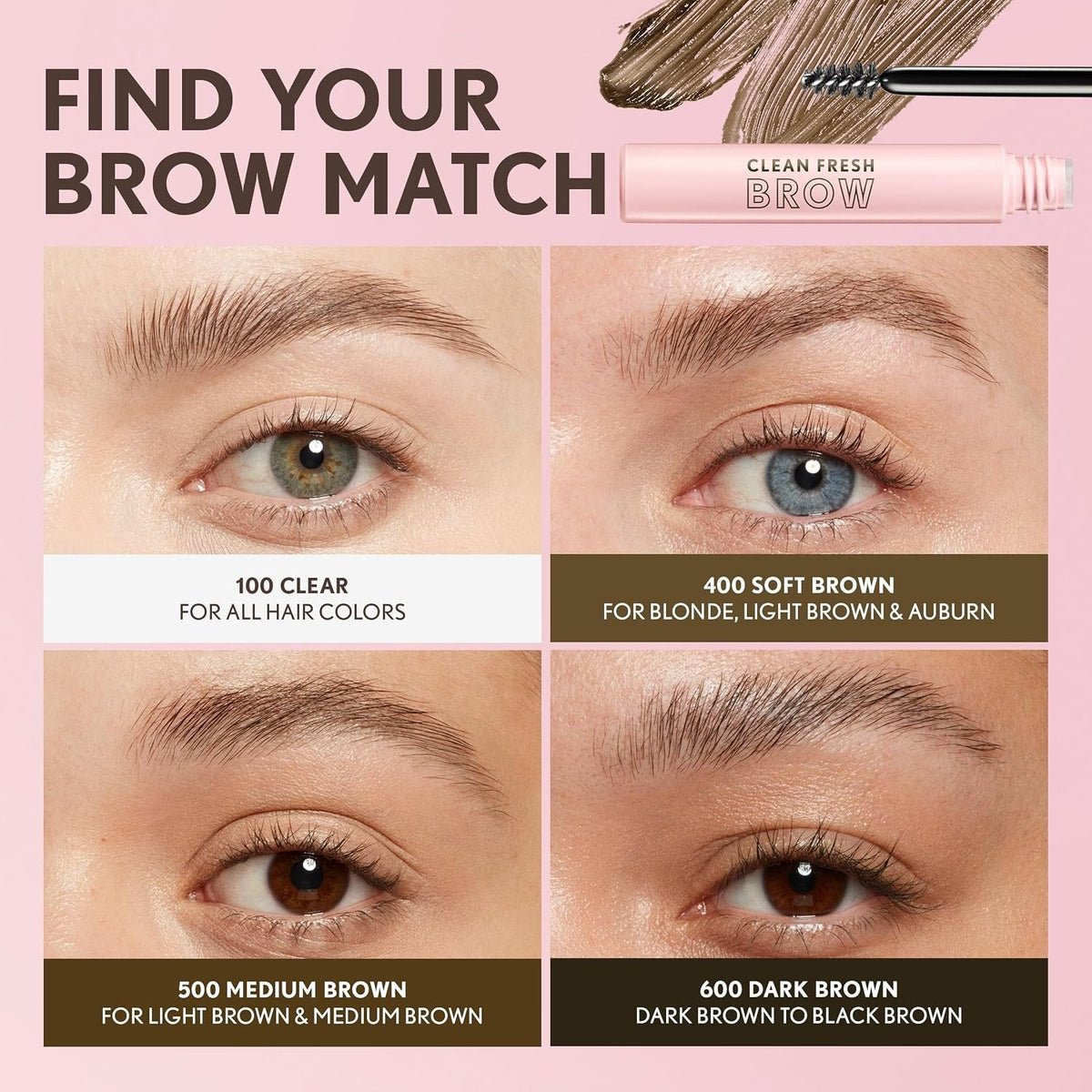 Eyebrow Gel Long-Lasting Vegan Brow Enhancer in Dark Brown
