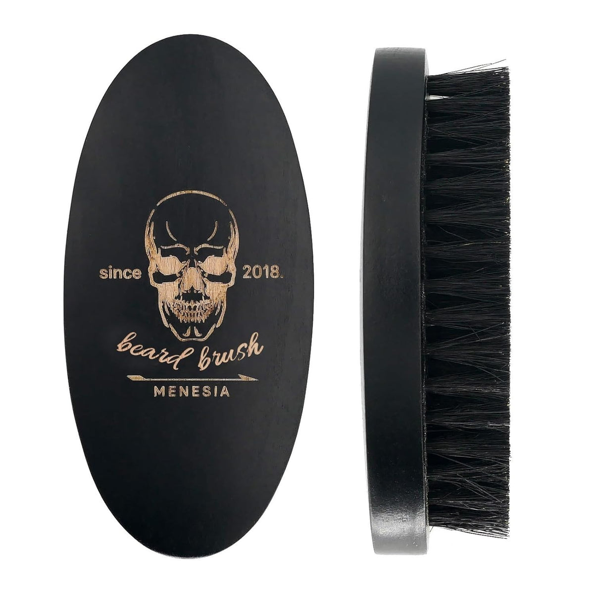 Black Boar Bristle Beard Brush - Natural Grooming Tool for Men
