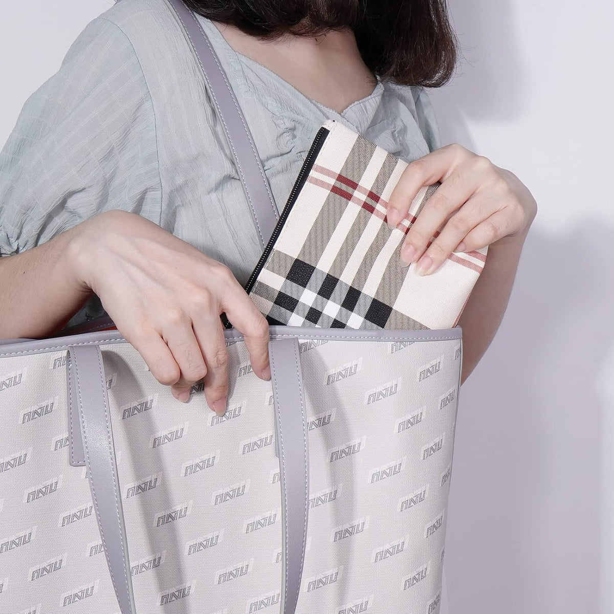 Small Makeup Bag for Travel and Purse - PU Leather Cosmetic Organizer