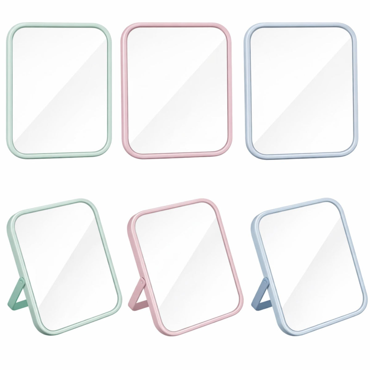 6-Pack 7.2 Inch Desktop Folding Vanity Mirrors with U-Bracket