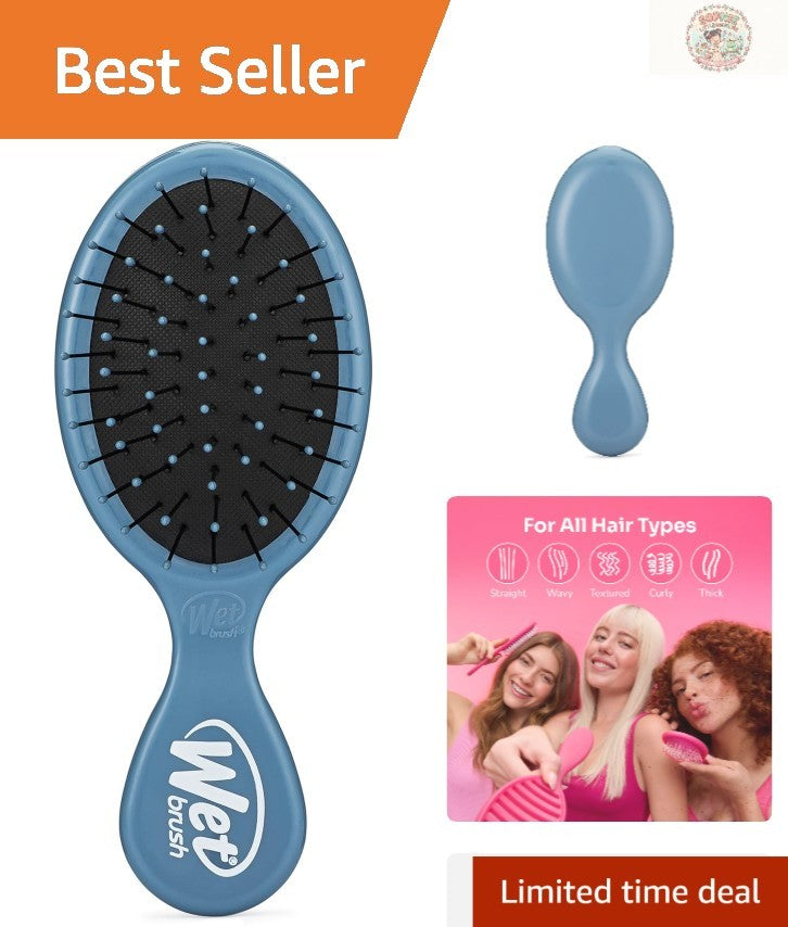 Mini Detangler Hair Brush in Elemental Blue - Pain-Free Tangle Remover