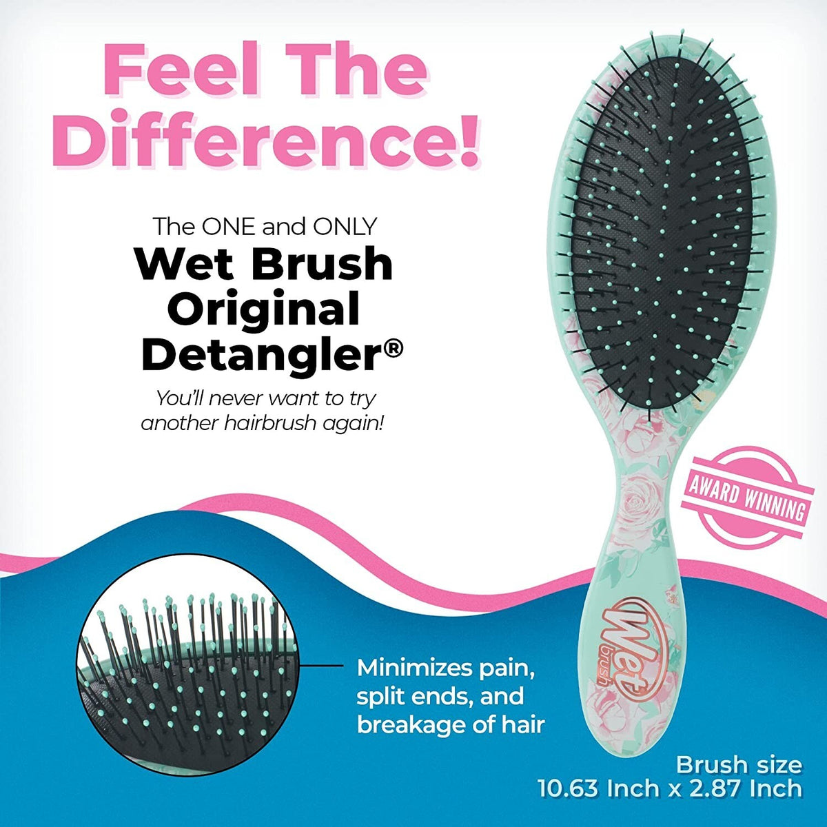 Detangler Hair Brush for Wet & Dry Hair - Bridal I Do Design