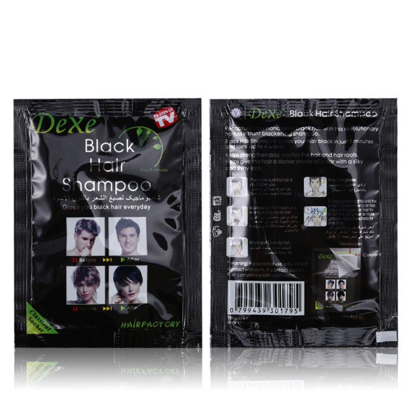 Black Hair Shampoo - 10 Sachets, Herbal Color & Repair