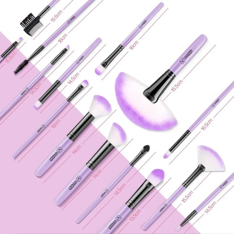 Professional 24pcs Makeup Brush Set with Soft Synthetic Bristles & Wooden Handles