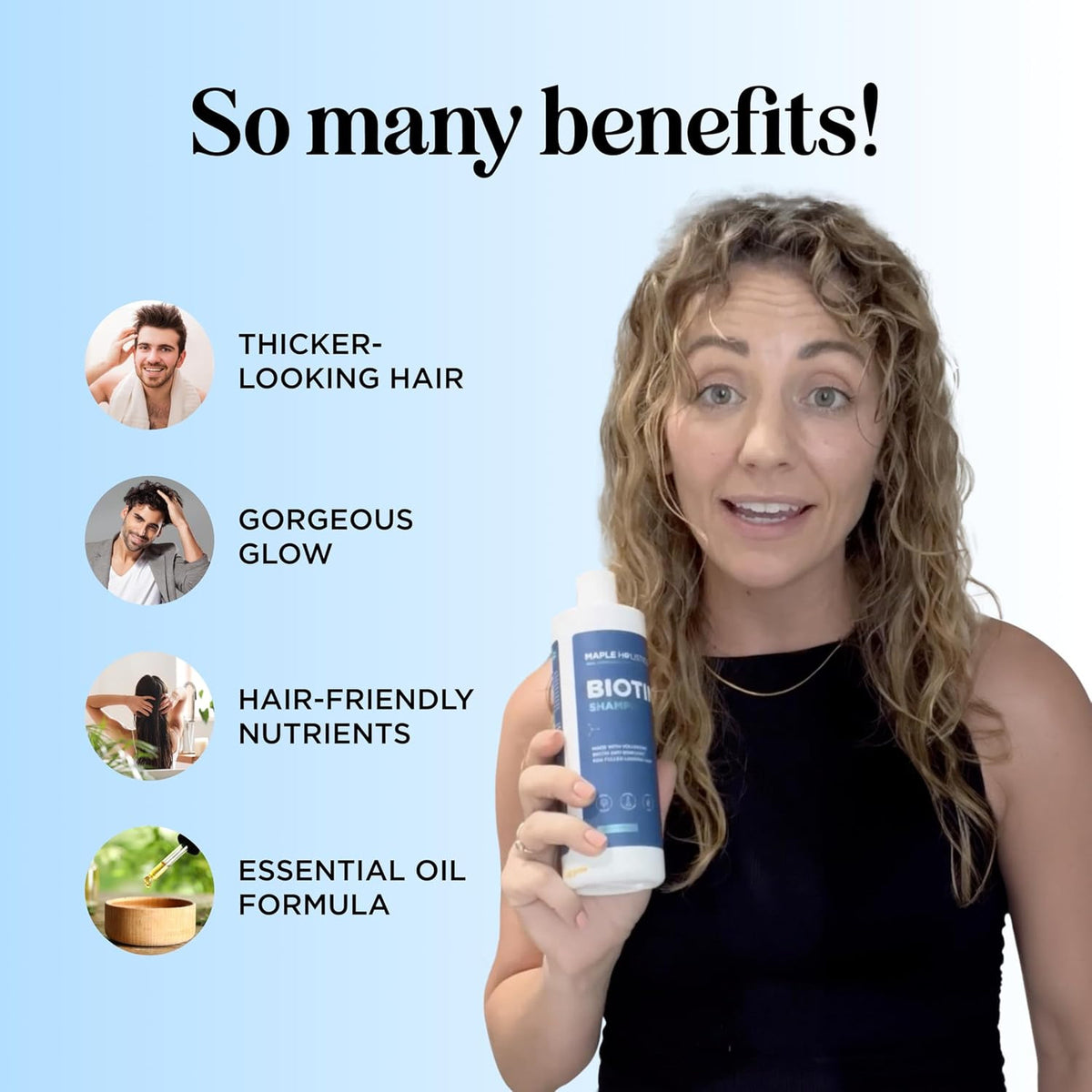 Rosemary Biotin Shampoo for Thinning Hair Vegan Volumizing Fine B
