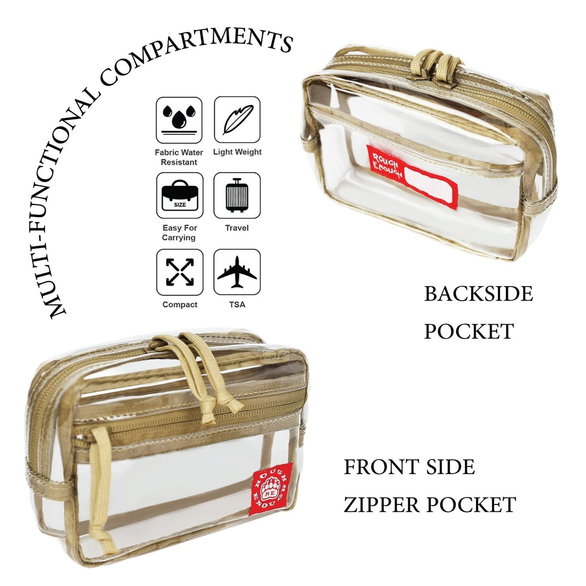 Travel Clear Makeup Bag TSA Approved 6x4 Inch Toiletry Organizer