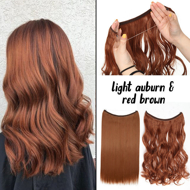 Natural Wire-In Hair Extensions Clip-In Nano Ring Hairpiece - Versatile & Easy to Use