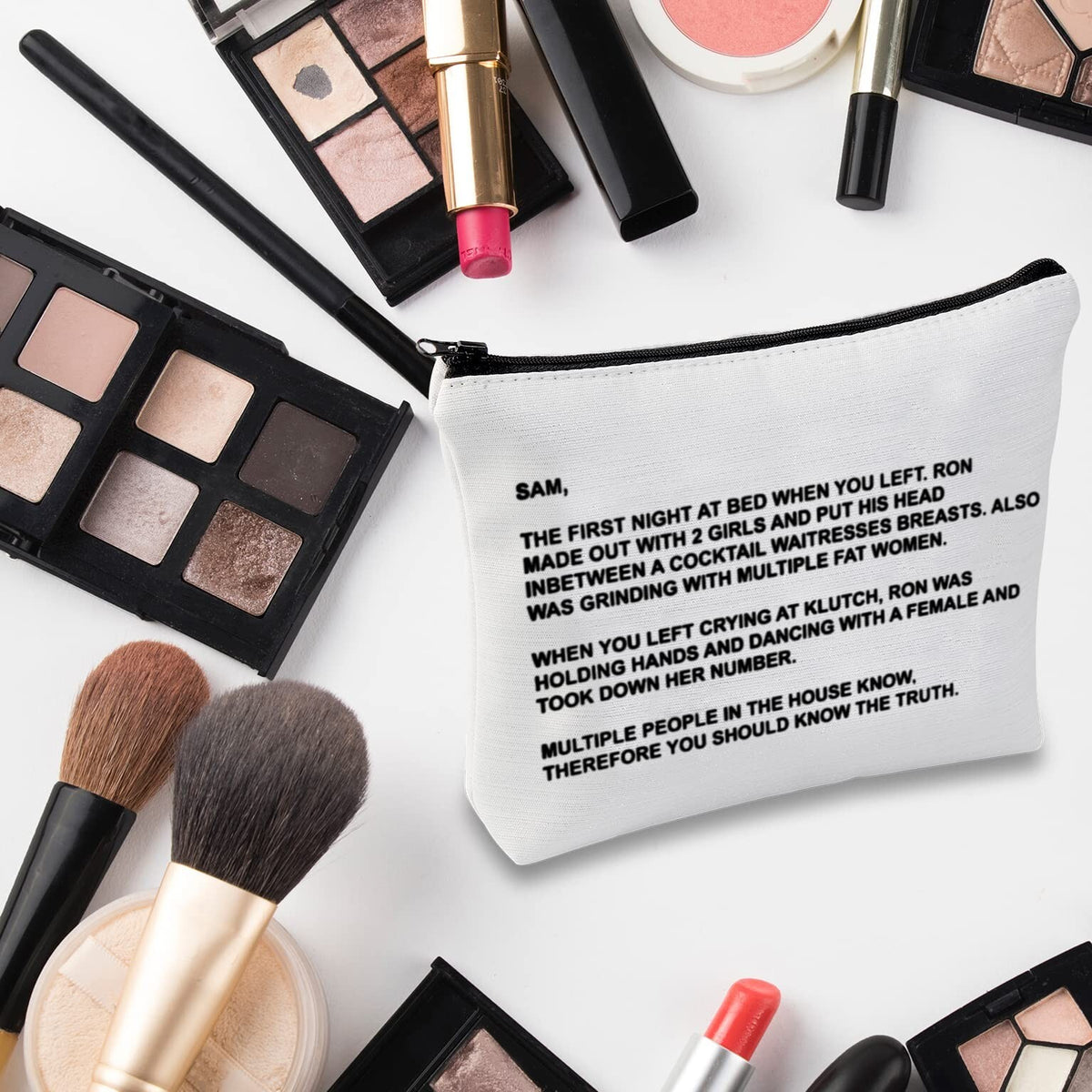 TV Series Inspired Makeup Bag - The Note to Sam Cosmetic Pouch, The Letter Gift