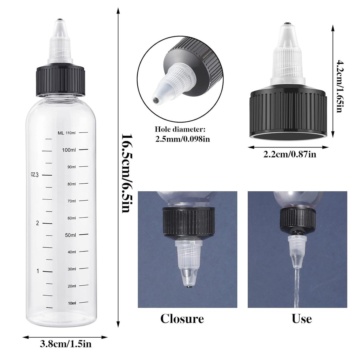 Hair Oil Applicator Bottles - 2 Pack, 4oz Leak-Proof