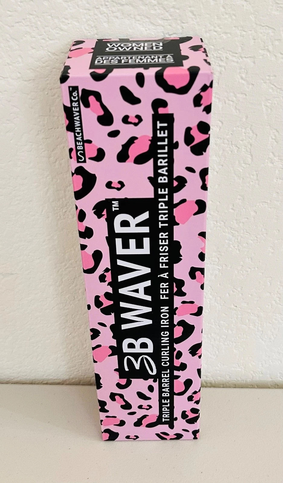Beachwaver 3B Triple Barrel Curling Iron - Pink Leopard-Print Handle