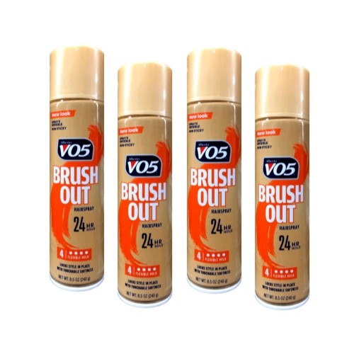 4 Pack Hair Spray Brush Out Crystal Clear 14 Hour Hold - 8.5 Oz Each