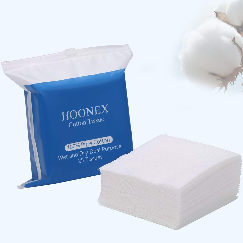 Disposable Facial Cotton Wipes - 200 Count, Soft Reusable Dual-Use Pads