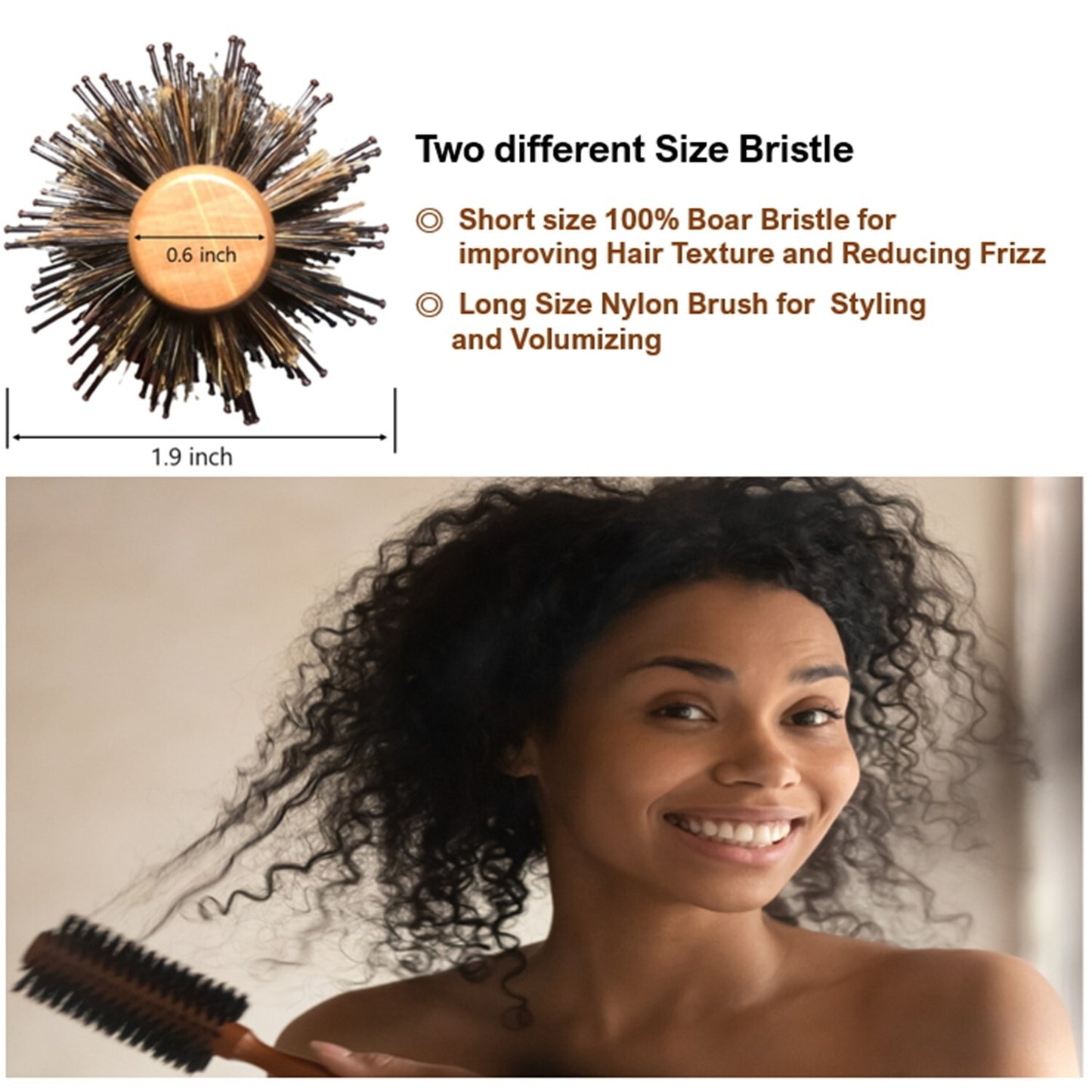 Round Boar Bristle Hair Brush for Blow Drying & Styling - Aveda Style