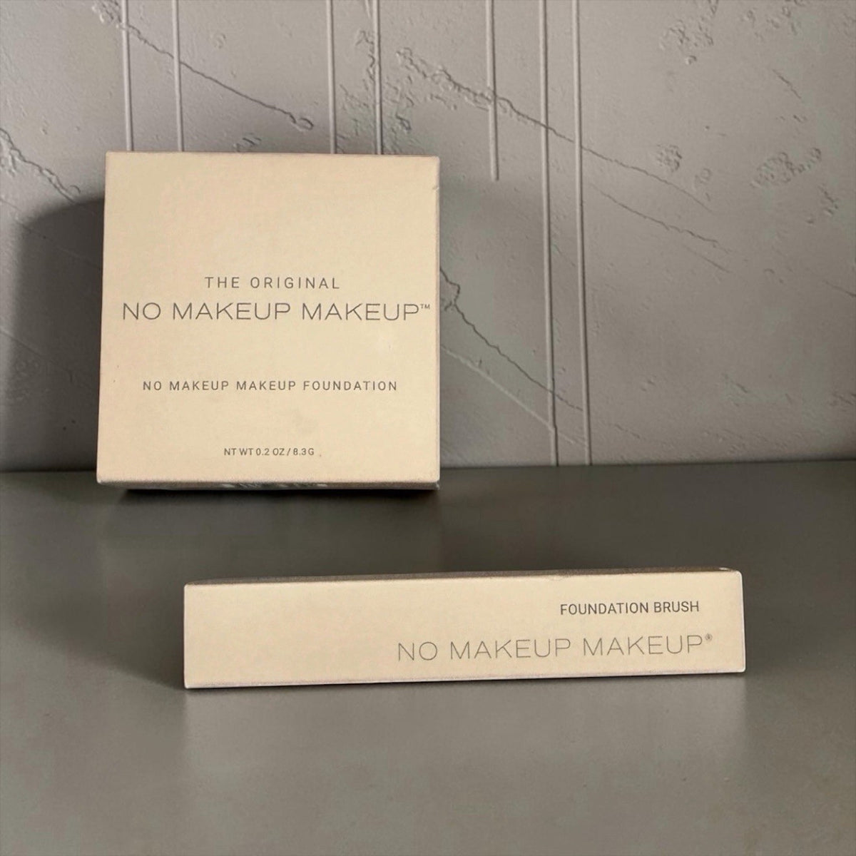No Makeup Foundation Almond Cream with Brush - Buildable, Long-Wear Face Makeup