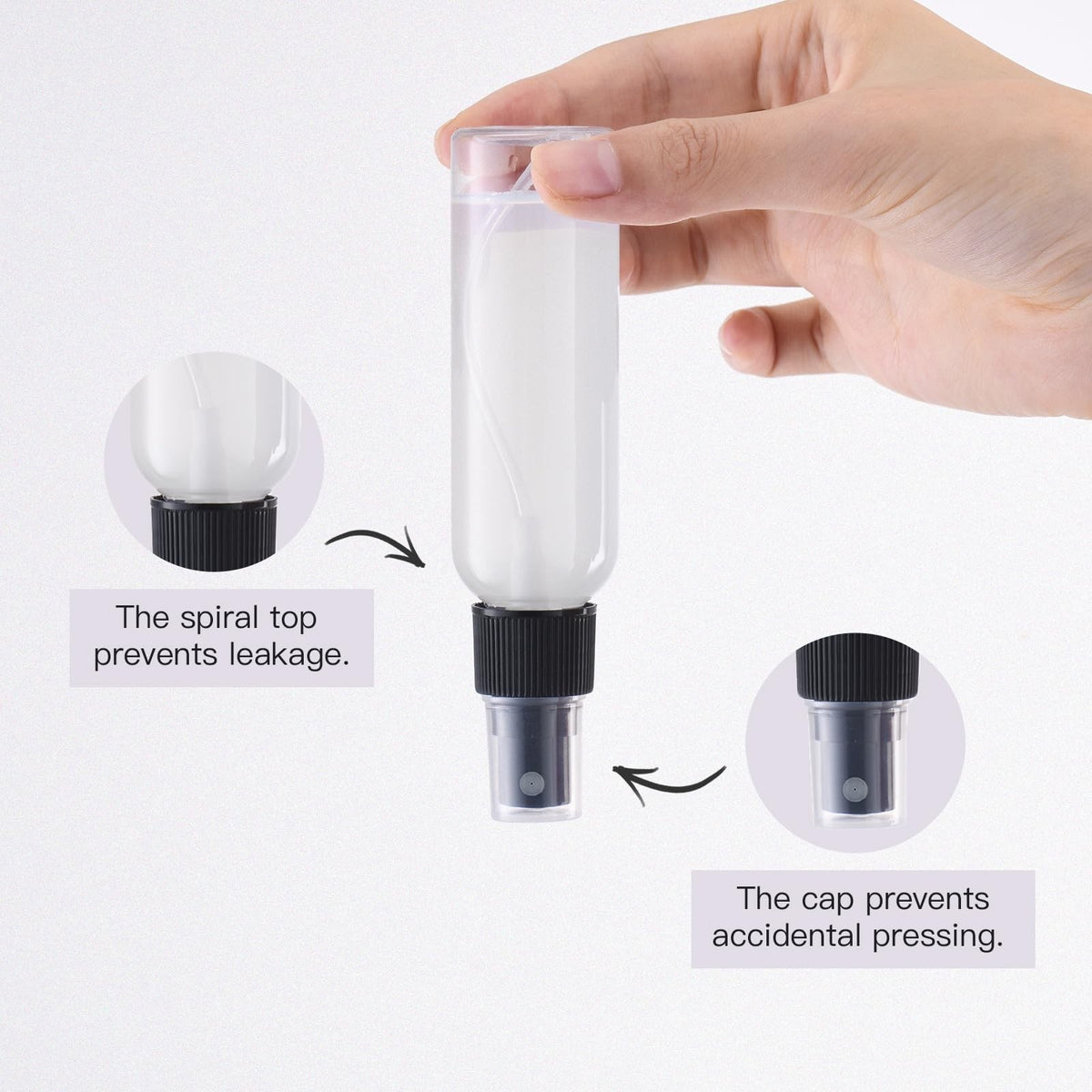 Refillable 2oz Travel Spray Bottles - Clear Fine Mist Atomizers 10 Pack