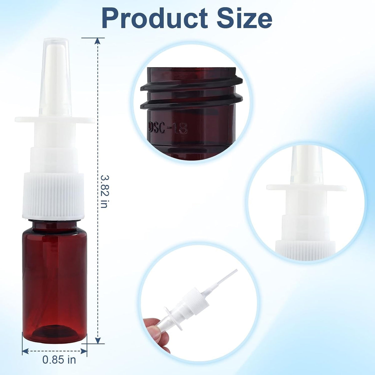 10 Pack Reusable 10ml Nasal Spray Bottles with Fine Mist Atomizer